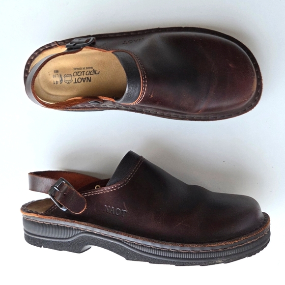 Naot Shoes - NAOT Unisex Men's Women's Glacier Mule Deep Burgundy Brown Size 10 8